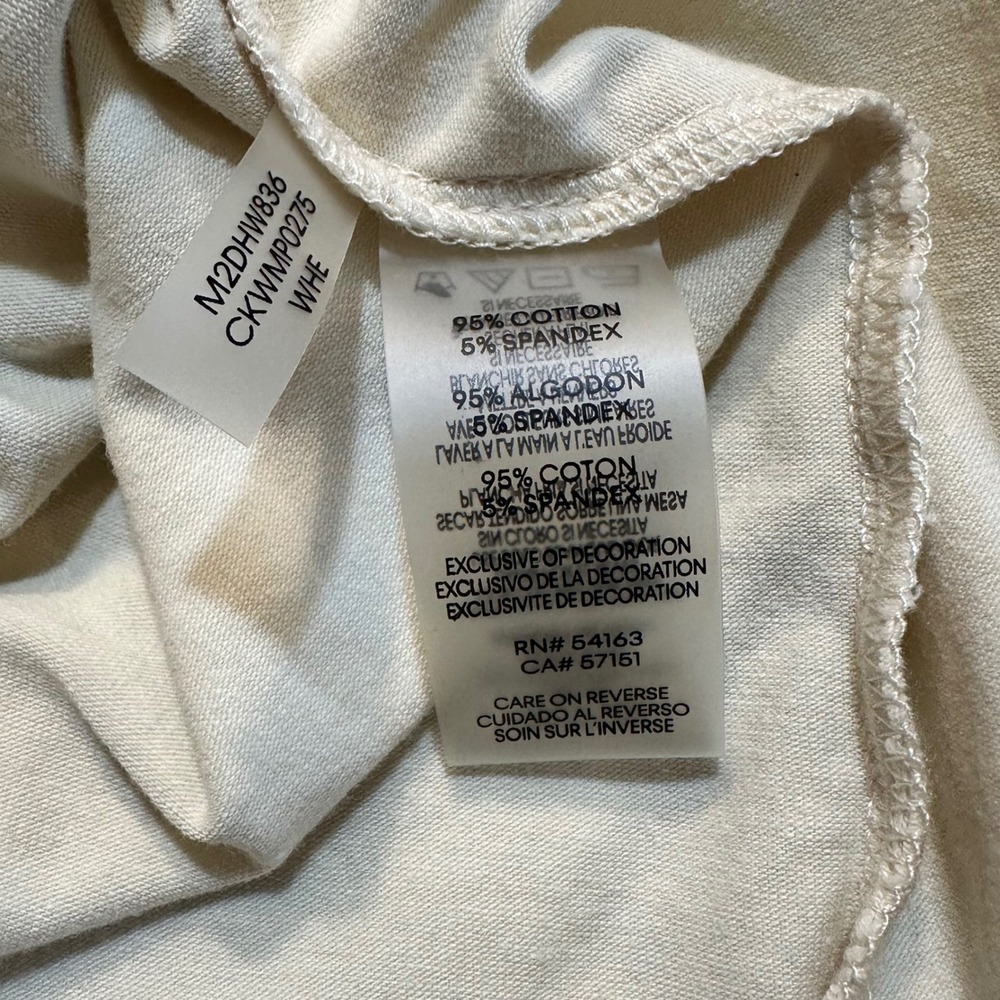 Calvin Klein Womens Cream Gold Foil Logo Graphic T-Shirt Size Large M2DHW836 - Picture 6 of 7